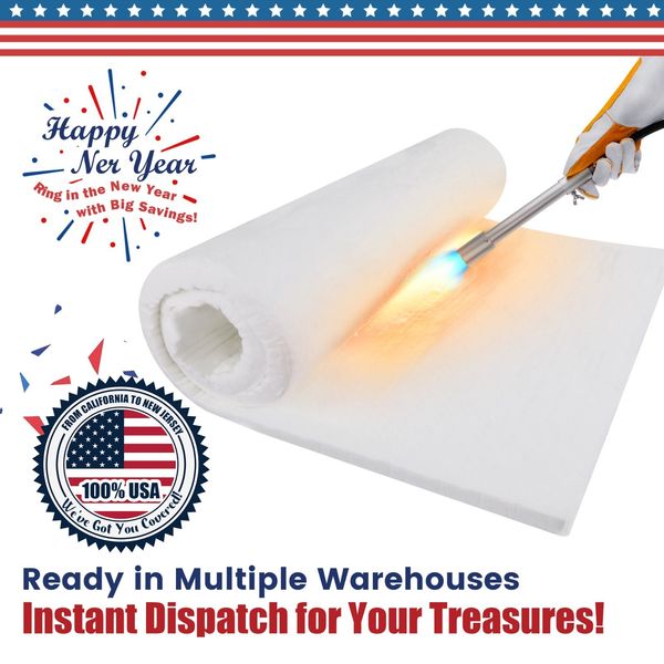 Ceramic Fiber Insulation, 31"x24"x1" Thick, 2600F Fireproof Insulation Blanket