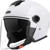 3/4 Open Face Motorcycle Helmets DOT Approved Motocross Helmet (White, Large)