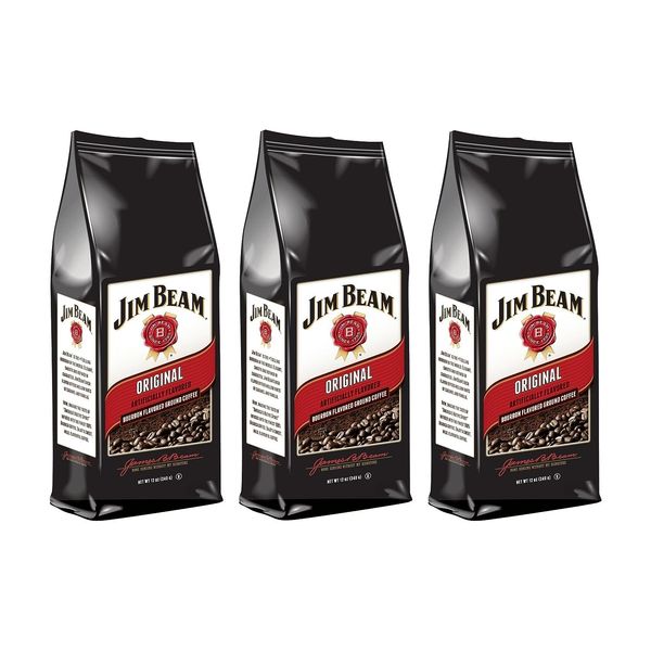 3 Pack - Jim Beam Original Bourbon Flavored Ground Coffee - 12oz Bag