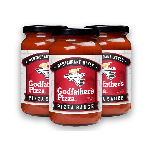 Godfather's Pizza Sauce, 14oz (3-Pack) No Added Sugar, Restaurant Style Italian Pizza Sauce