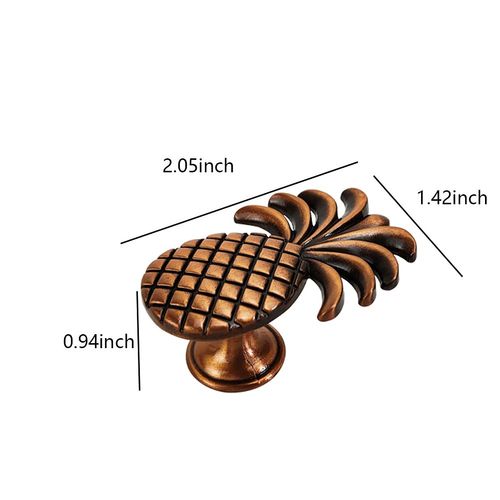 brandname RRRuo Pineapple Cabinet Knobs Zinc Alloy Decorative for Drawers Cupboard Handles Wardrobe Pulls Bathroom Office Kitchen Accessories 6 Pieces（Red Bronze）