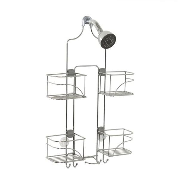 Home Shower Caddy Storage Chrome Hanging Shelf Bathroom Elegance Organizer Rack