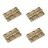 4 Pcs 1.5" Door Hinges Brass Folding Hinges for Gate Window Closet Drawer Boxes, Bronze