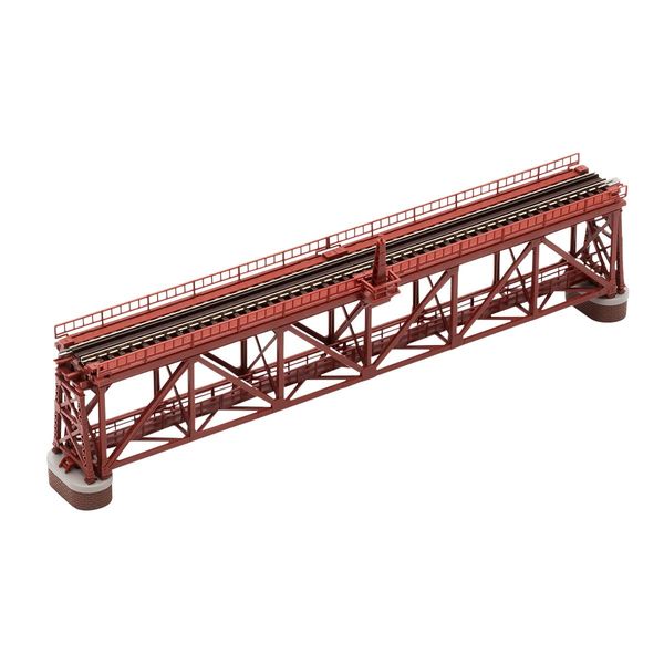 TOMIX 3266 N Gauge Upper Line Truss Bridge S280 (F), Red (Brick Piers, 2 Pieces)