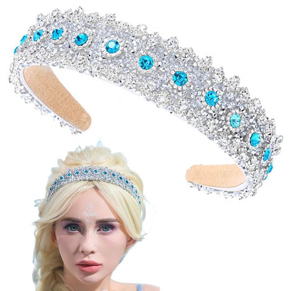 Barode Rhinestone Headbands Colorful Glitter Crystal Wide Headband Bejewelled Hairband Shell Pearl Bling Hair Accessories for Women (I)