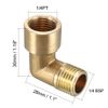 sourcing map Elbow Pipe Fitting 90 Degree External x 1/4 PT Inner Coupler Brass de