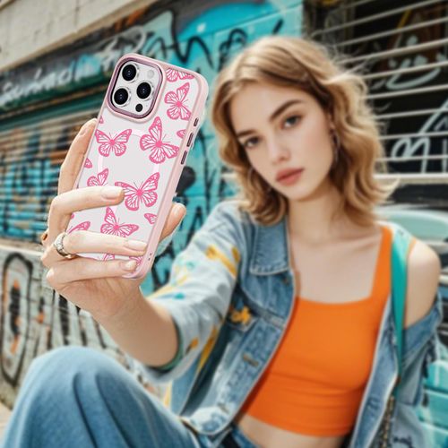 Magnetic for iPhone 16 Case with Butterfly - Magnetic Clear Case Compatible with MagSafe, Slim Aesthetic Phone Cover for Women Girls, Anti-Yellowing Shockproof Stylish Protective Cover