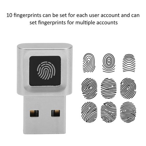 USB Fingerprint Reader, Mini Fingerprint Scanner Window Hello Biometric Finger Print Reader Sensor for PC Laptop Computer, 360 Degrees Touch Fast Matching
