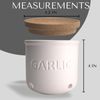 Garlic Keeper - White Ceramic Garlic Container with cork lid - Garlic Storage...