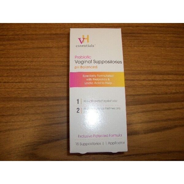 VH Essentials Prebiotic Vaginal Suppositories, 15 Count