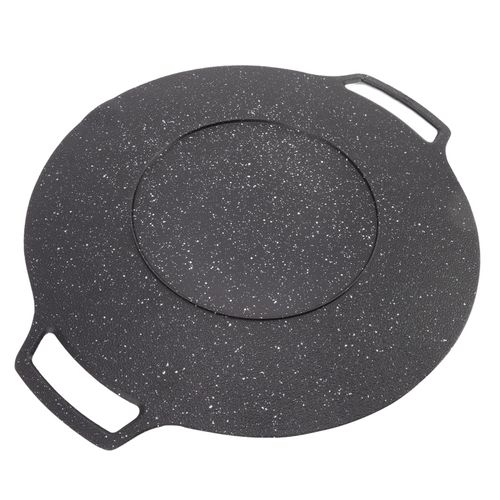 Zerone Korean BBQ Grill Non Stick Circular Frying Pan Korean BBQ Plate Barbecue Grill Barbecue Plate for Home Outdoor Stove (Gas Type 30cm)