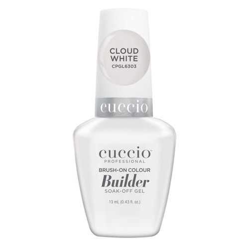 Cuccio Pro Brush-On Colour Builder Soak Off Gel - LED and UV Self-Leveling Lightweight Formula - Camouflages Re-Growth and Corrects Uneven Nail Beds - Base Coat - Cloud White - 0.43 oz