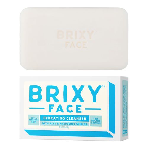 BRIXY Hydrating Facial Cleansing Bar For Dry Skin – Aloe and Raspberry Seed Oil To Soothe And Moisturize, Ceramide & Niacinamide Support A Heathy Skin Barrier, Soap Free & pH Balanced