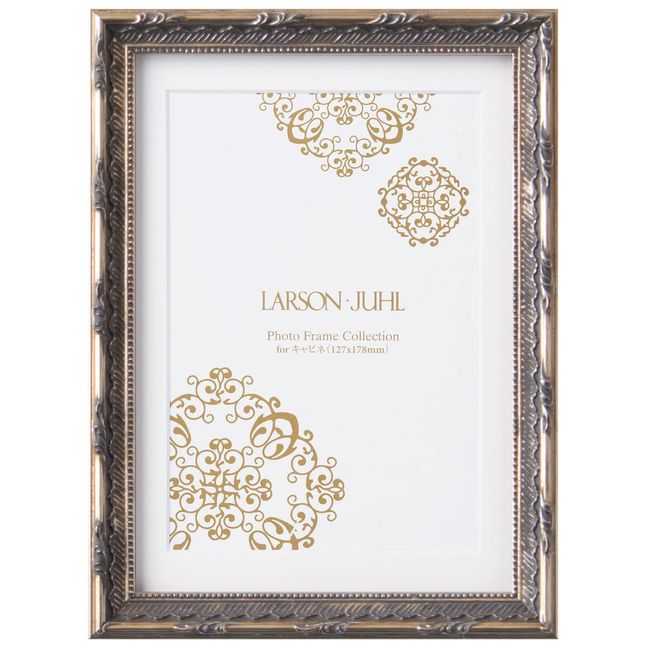 Larson Jules LJC-LJPF22A5 Photo Frame Petit Carre A5 (Medium Format = Inner Dimensions 5.0 x 8.3 inches (152 x 212 mm)), Includes Postcard Inserting Mat (Window Dimensions 3.7 x 5.6 inches (94 x 142 mm), Silver