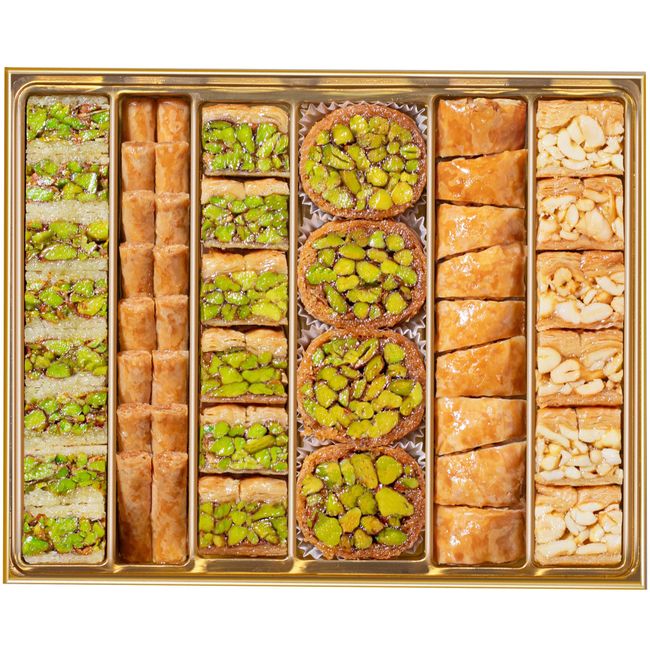 Damaskino Home Assorted Baklava 500G– Premium Baklava Pastry with Real Nuts – Authentic Baklava Dessert in Luxurious Box – Fine Ingredients – Delicious and Sweet Baklava Boxes for Family and Friends