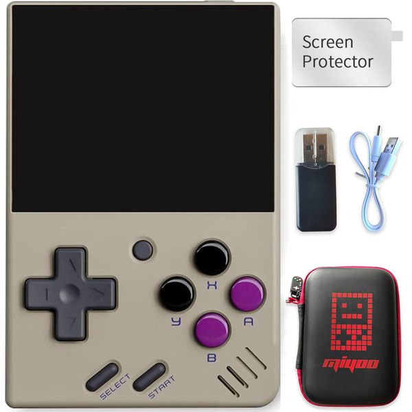 Miyoo Mini V4 Retro Game Console,Portable Handheld Video Game Console ，2.8 inch IPS Screen 750x560 Resolution Screen with 128GB Card 12000+ Games, Linux System (Gray, 128G)