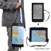 Map Case, Waterproof Map Holder, Hiking Map Pouch Holder with Clear Window & Lanyard, Transparent Plastic Case for Camping Documents and Electronics(Black)