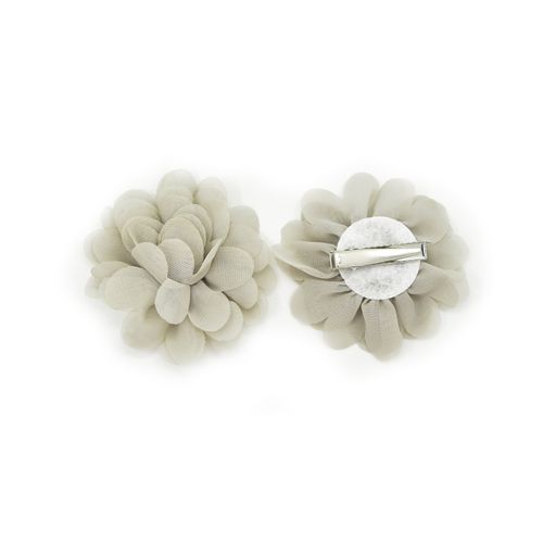 PrettyBoutique Girls Kids Women Chiffon Flower Hair Clip Alligator Clip Party Wedding (7cm, Light Grey)