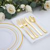 180 Pieces Disposable Plastic Gold Silverware Cutlery - Plastic Flatware Set ...