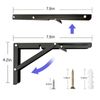 Folding Shelf Brackets, 8 Inch 4 Pcs Foldable Heavy Duty Collapsible Wall Mounted Space-Saving
