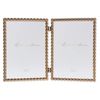 5x7 Hinged Double Cast Metal Picture Frames, Gold Rope Design