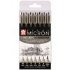 Sakura Pigma Micron 6 Fineliners + 1 Brush Pen
