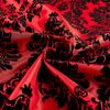 Flocked Damask Taffetta Red/Black, Fabric by the Yard