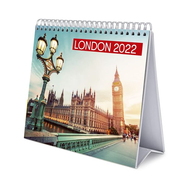 Grupo Erik,London Red,CS22014 Official London Calendar 2022 - Desktop Calendar 2022 London Desk Calendar 2022-12 Month 2022 Planner