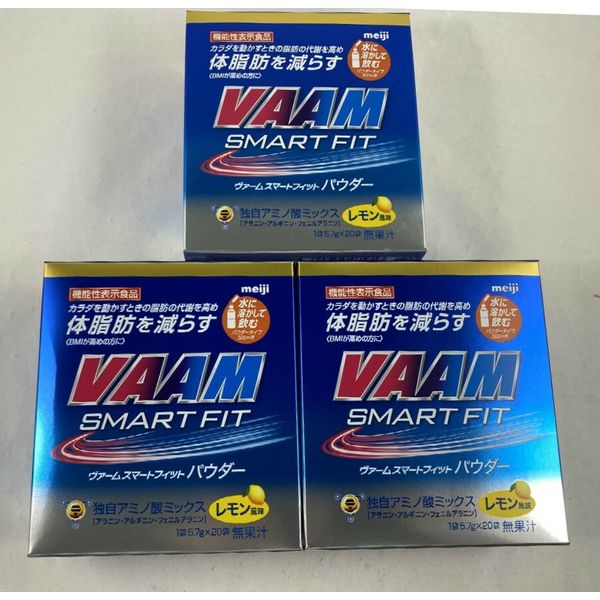 x 3 box set shipping included Meiji VAAM Smart Fit Water Powder Lemon Flavor 20 bags Powdered soft drink 4902705035713