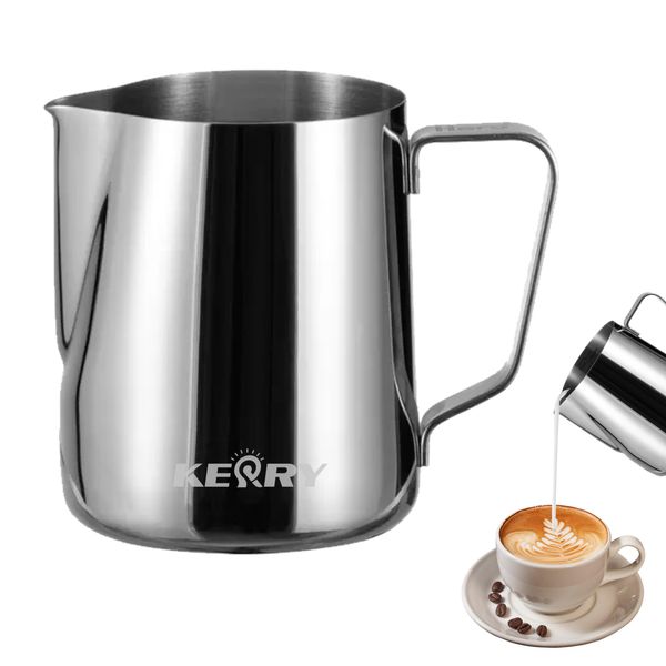 Milk Jug 350ml - Kerry Coffee Frother Pitcher 200/350/600ml, Stainless Steel with Scale Cream Measuring Cup, Small Steaming Jug for Barista Making Latte Cappuccino Machine, Espresso, Matcha, Chocolate