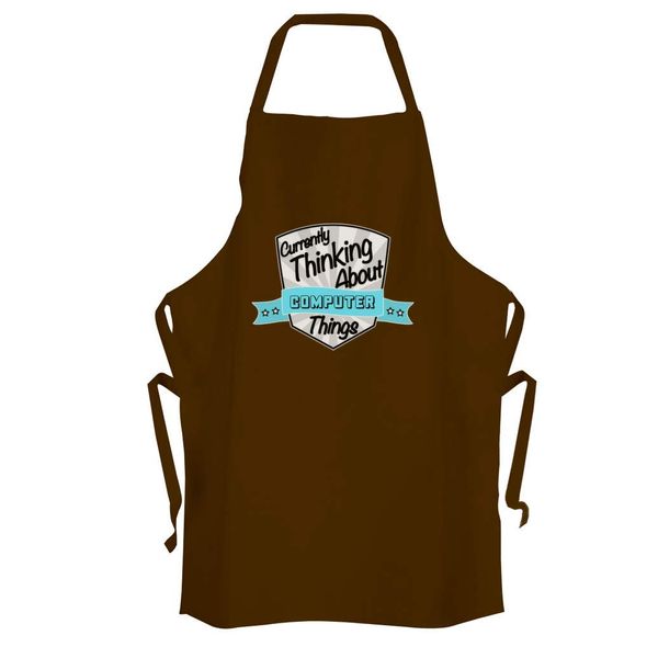 Currently Thinking About Computer Apron [Brown One Size]