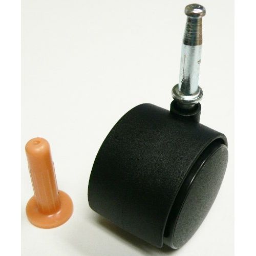 Oajen 2" Soft Wheel Heavy Duty Caster with stem and Insert, for Wood Leg, Pack of 4