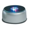 Laser Krystal International Etched Crystal Cube Light-Up LED Base with Adaptor, 4", Silver