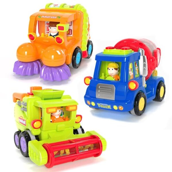 Dear Deer Construction Vehicles, Working Vehicles, Work Vehicles, Set of 3, Mixer Truck, Roller Truck, Cleaning Truck, Construction Site, Working Vehicles, Boys, Girls, Car Toys, Sandbox Toys, Christmas, Presents, Colorful, Ages 6 and Up