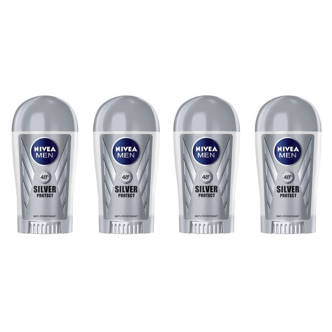 (Pack of 4) Nivea Silver Protect Anti-perspirant Deodorant Solid Stick for Men 4x40ml - (4 Pack) Nivea Silver Protective Antiperspirant Deodorant Stick for Men 4x40ml