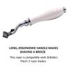 Parker Safety Razor – Deluxe Mach 3 Razor with Triple Blades for Close Shave – Premium White Resin Handle with Chrome Trim