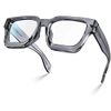Blue Light Blocking Glasses Rectangle Chic Preppy Look Gray Frame Eyeglasses