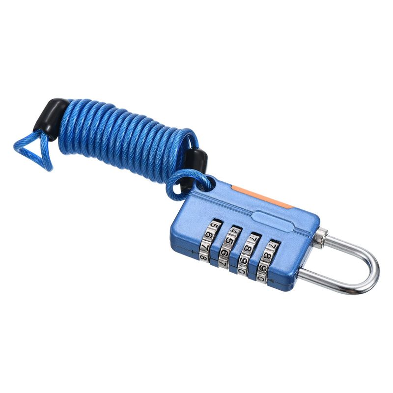 PATIKIL 1 Pack 4 Digit Combination Lock, Helmet Padlock Cable Lock Gym ...