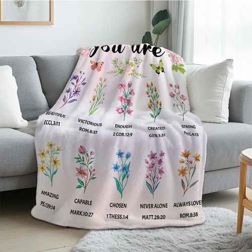 REETOOK Christian Blanket for Women Cozy Faith Blanket Inspirational Bible Christian Gifts for Mom, Religious and Spiritual Throw Gifts for Mothers Day 50x60 in
