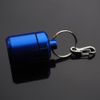 5 PCS Waterproof 1" Wide Pill Container Capsule Bottle Keychain & Clip - Blue
