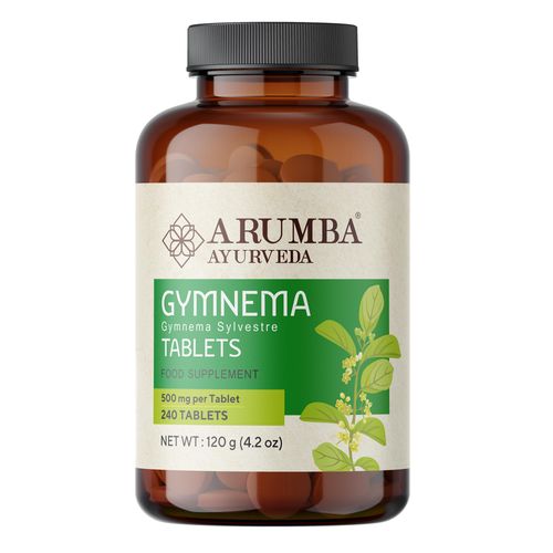 Arumba Gymnema Sylvestre Tablets 240 nos, Un-coated (No Chemical Coating) Gymnema Tablets