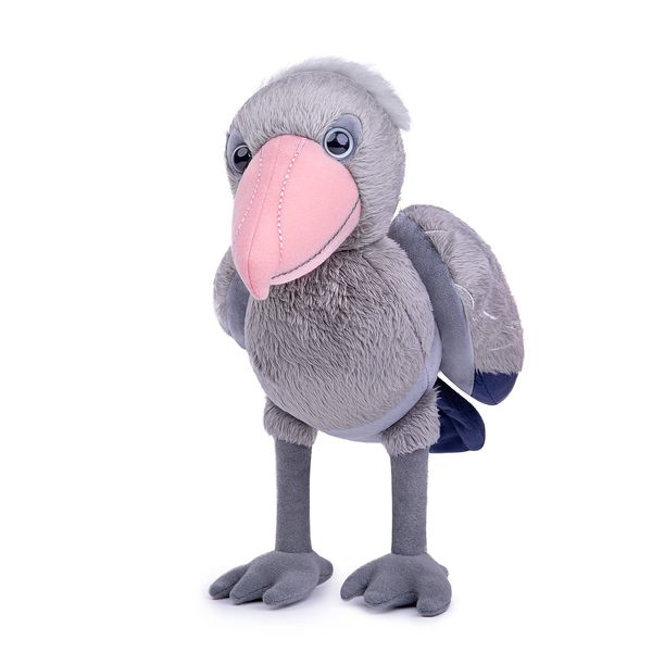 ZHONGXIN MADE Simulation Shoebill Plush Toy Stuffed Animals - Soft Realistic 10” Gray Shoebill Balaeniceps Rex Doll, Cute Toys Real Plushie Toy Home Decoration, Unique Plush Gift Collection for Kids