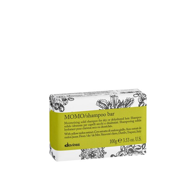 Davines MOMO Shampoo Bar, Moisturizing Formula For All Hair Types, Gently Cleanse And Add Shine, 100 g.