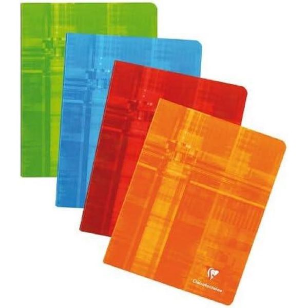 Clairefontaine - Ref 382C - Staplebound Notebook (48 Sheets) - 16.5 x 21cm Size, Squared Rulings, 90gsm Brushed Vellum Paper, Laminated Cardboard Cover - Random Colour