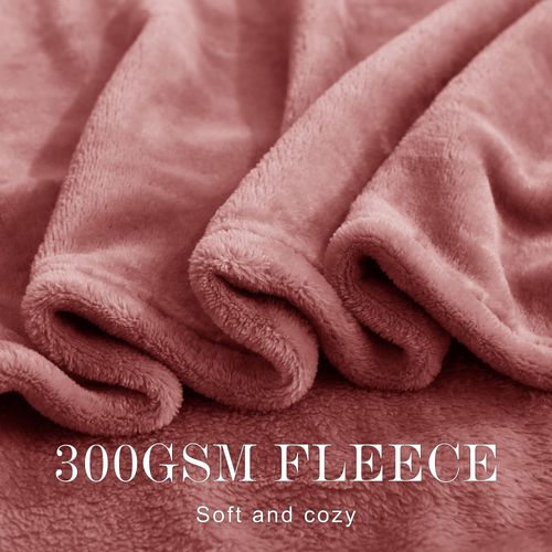 NICETOWN Fleece Throw Blanket for Couch, Fuzzy Cozy Super Soft Flannel Blanket, Lightweight Skin Friendly Microfiber for Babies/Kids (Twin Size, 60 x 80, Dirty Pink)