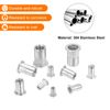 uxcell 50Pcs Rivet Nuts Flat Head, 3/8 Stainless Steel 304 Threaded Insert Nuts Knurled Body