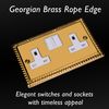 Varilight - 2G 13A Switched Socket Georgian Brass - XG5W