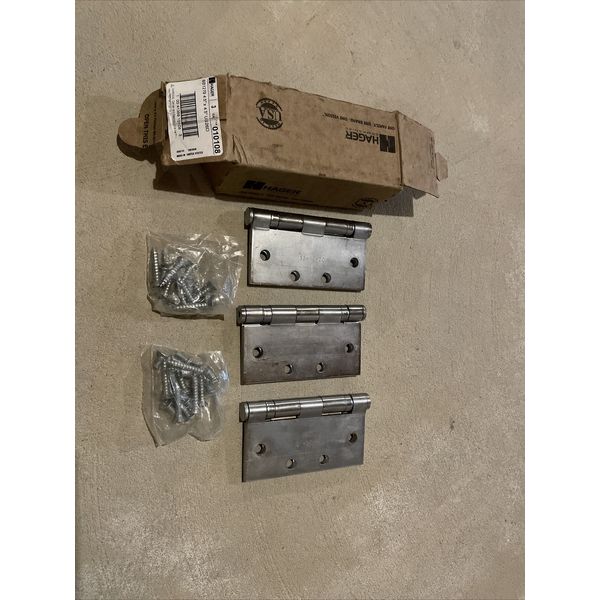 BB1279 Hager Hinges 4.5-Inch x 4.5-Inch 3 Pack US26D