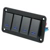 Universal Pack(1)4 Gang Rocker Switch Panel 3 Pin on OFF Pre-Wired Toggle Switch