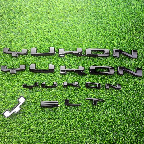 Overlay Emblem 3D Letter Door Tailgate Badge Nameplate Compatible for 2021-2024 Yukon XL SLT Set of 4Pcs (Gloss Black)